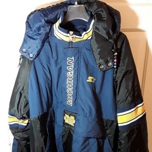Michigan Wolverines VTG Starter Hooded Pullover